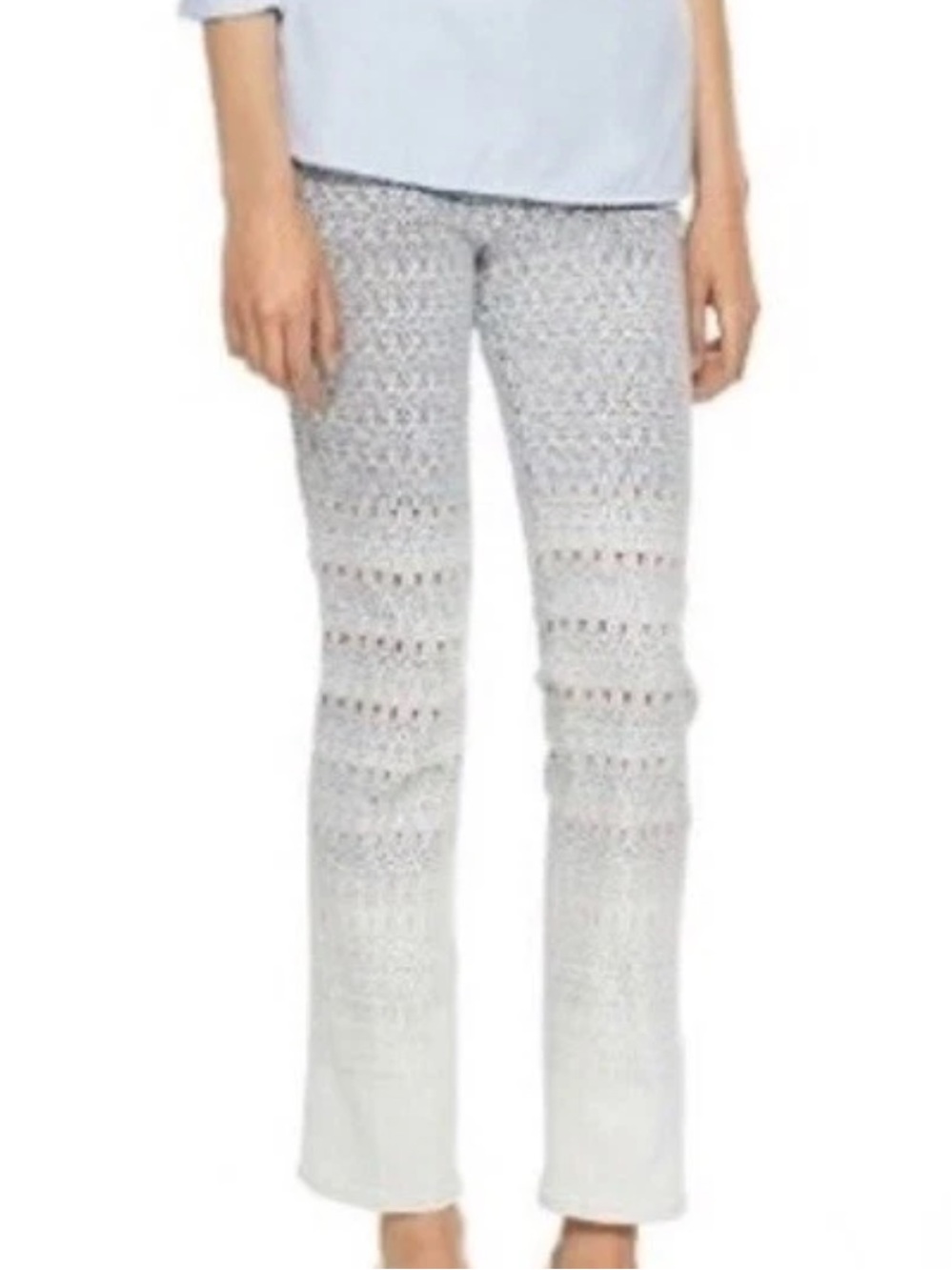 Tory Burch Arabesque Ombré Cropped Straight Leg Jeans